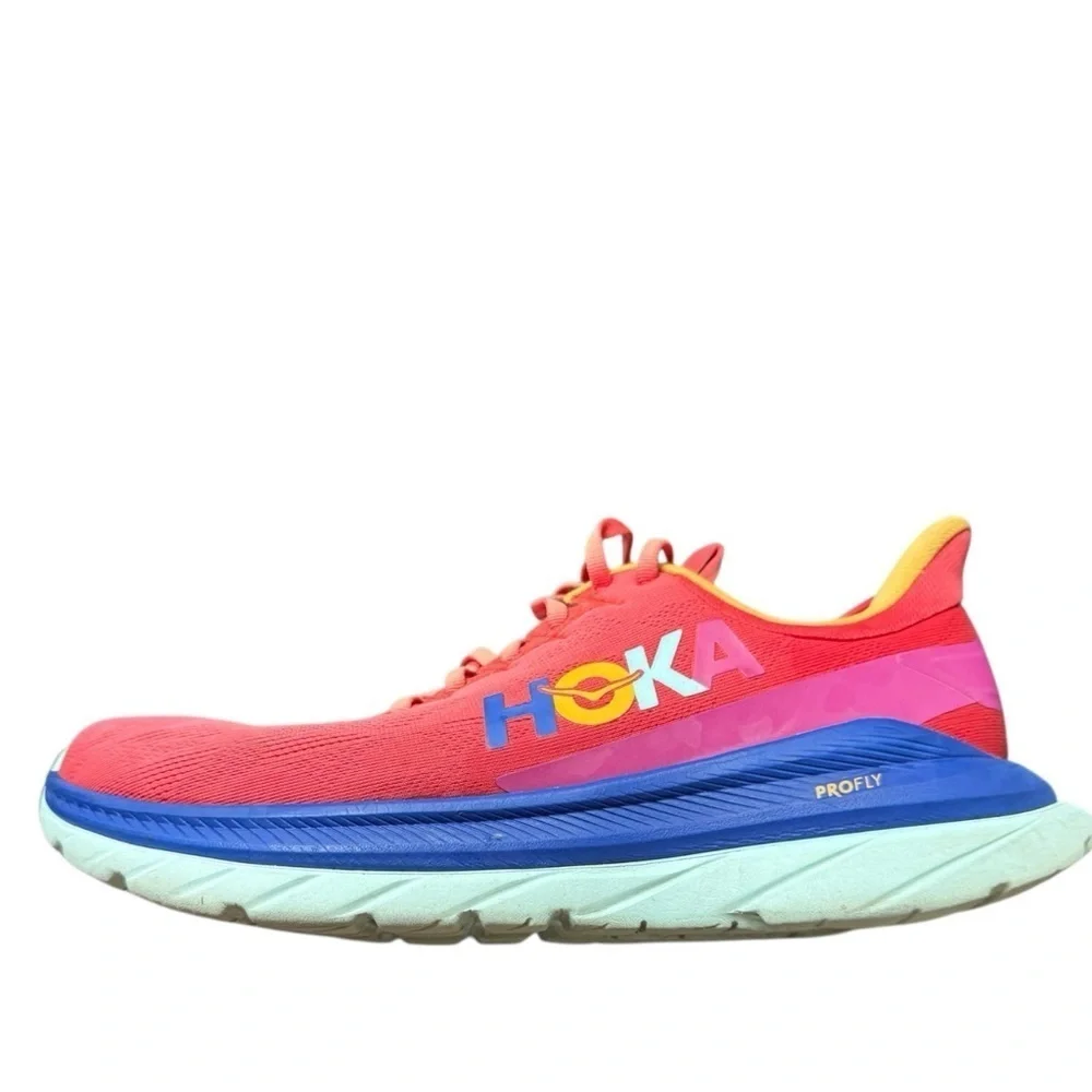 ▶️ Hoka ◀️ Mach 4 Multi Color Red/ Orange Gold Blue Colorway - Picture 3 of 14